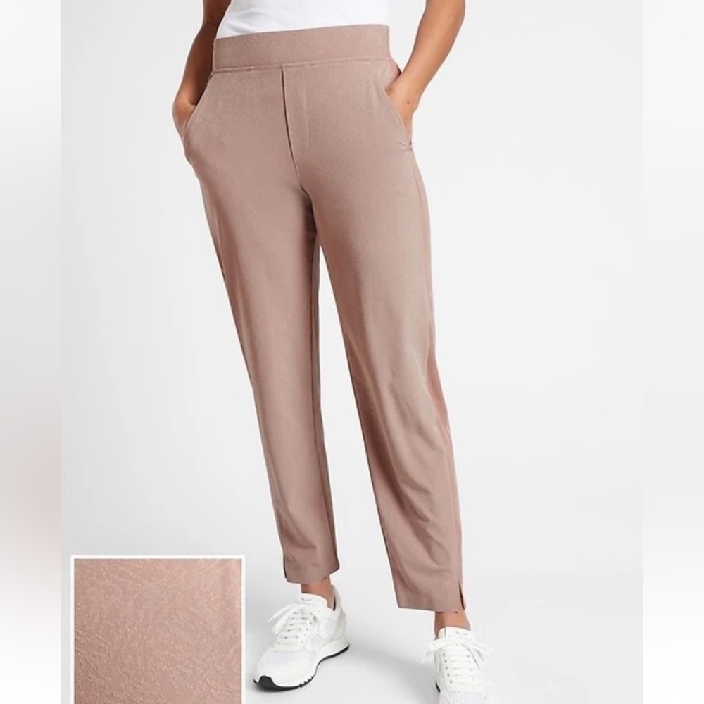 Athleta Brooklyn Textured Ankle Pant Size/4 Grain Camo Mocha Latte Size 8